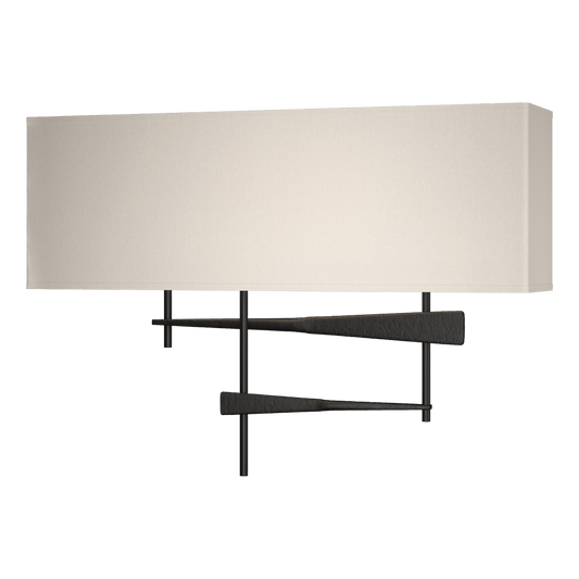 Cavaletti Sconce - Black - Flax Shade by Hubbardton Forge