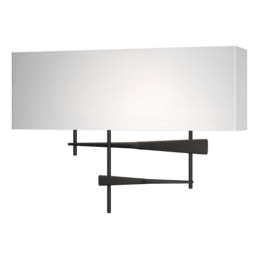 Cavaletti Sconce - Black - Natural Anna Shade by Hubbardton Forge