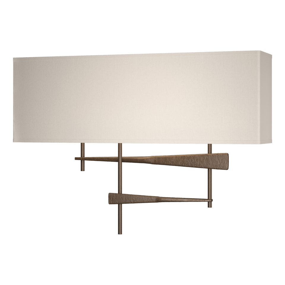 Cavaletti Sconce - Bronze - Flax Shade by Hubbardton Forge