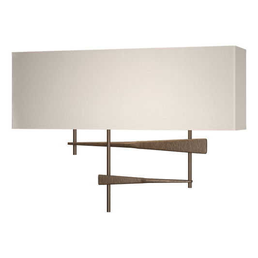 Cavaletti Sconce - Bronze - Flax Shade by Hubbardton Forge