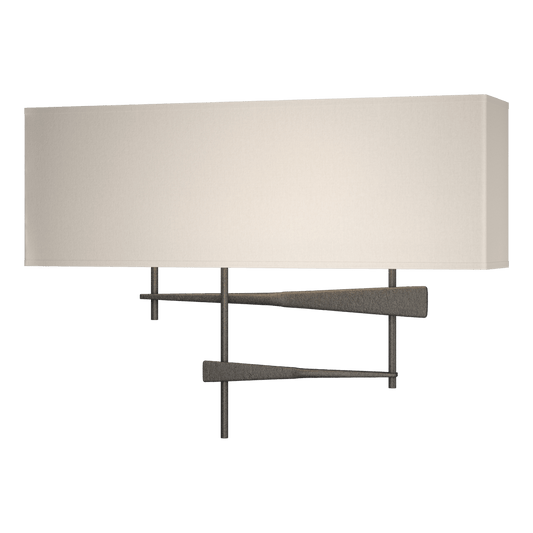 Cavaletti Sconce - Natural Iron - Flax Shade by Hubbardton Forge