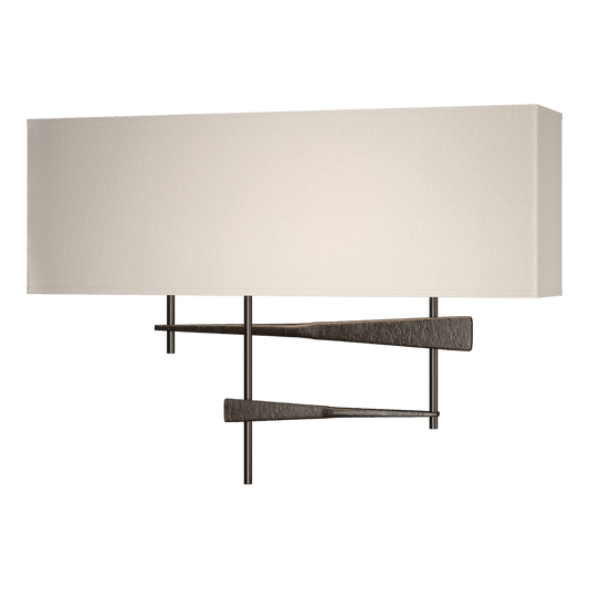 Cavaletti Sconce - Oil Rubbed Bronze - Flax Shade by Hubbardton Forge