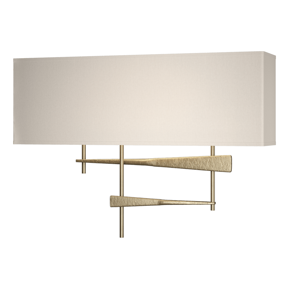Cavaletti Sconce - Soft Gold - Flax Shade by Hubbardton Forge