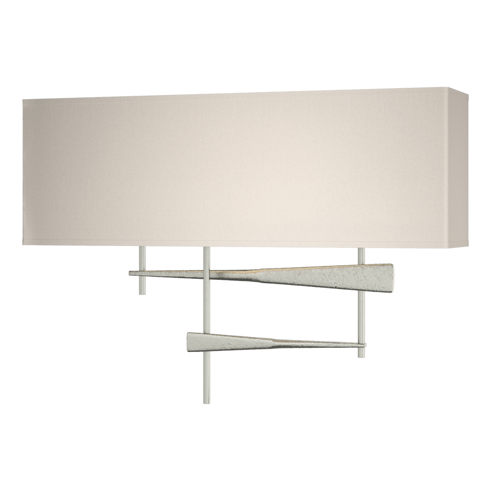 Cavaletti Sconce - Sterling - Flax Shade by Hubbardton Forge