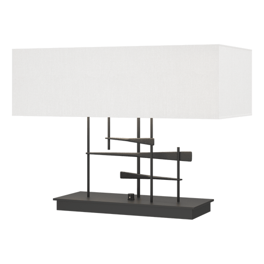 Cavaletti Table Lamp - Black - Natural Anna Shade by Hubbardton Forge