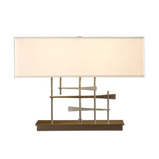 Cavaletti Table Lamp - Dark Smoke - Natural Anna Shade by Hubbardton Forge