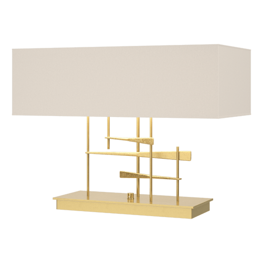 Cavaletti Table Lamp - Modern Brass - Flax Shade by Hubbardton Forge
