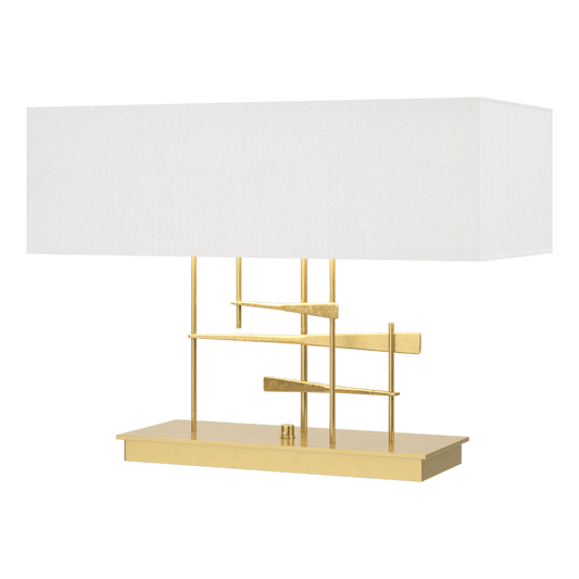 Cavaletti Table Lamp - Modern Brass - Natural Anna Shade by Hubbardton Forge