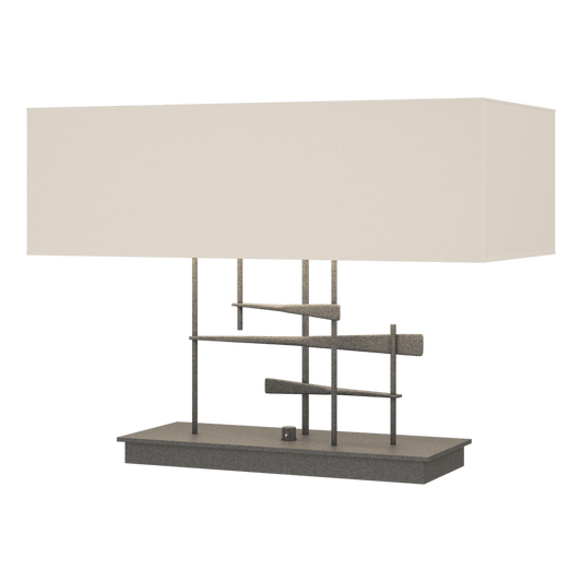 Cavaletti Table Lamp - Natural Iron - Flax Shade by Hubbardton Forge