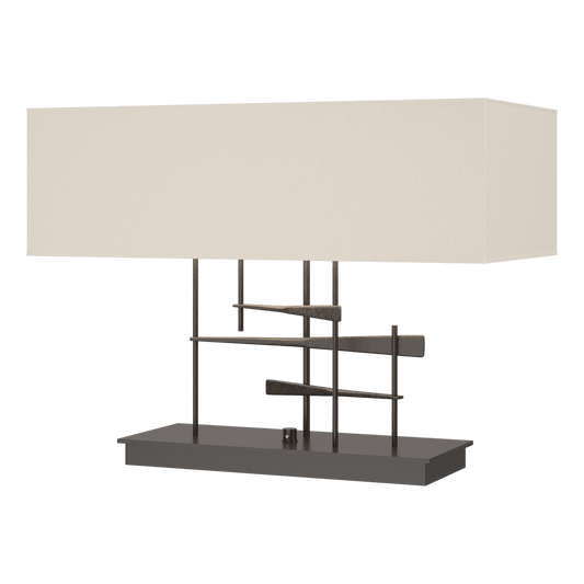 Cavaletti Table Lamp - Oil Rubbed Bronze - Flax Shade by Hubbardton Forge