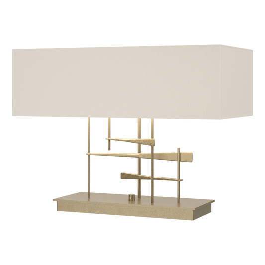 Cavaletti Table Lamp - Soft Gold - Flax Shade by Hubbardton Forge