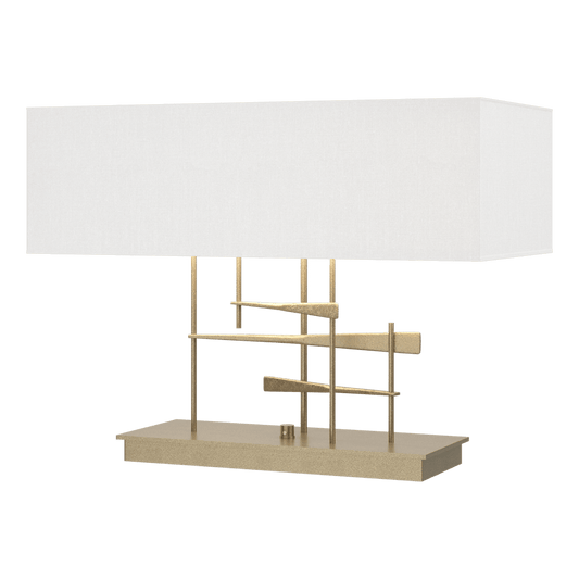 Cavaletti Table Lamp - Soft Gold - Natural Anna Shade by Hubbardton Forge