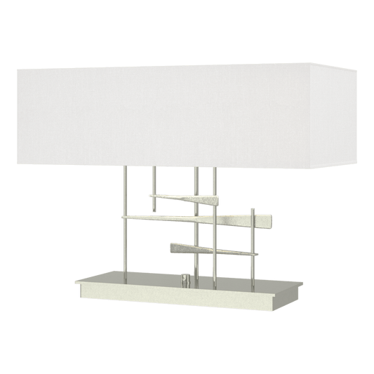 Cavaletti Table Lamp - Sterling - Natural Anna Shade by Hubbardton Forge