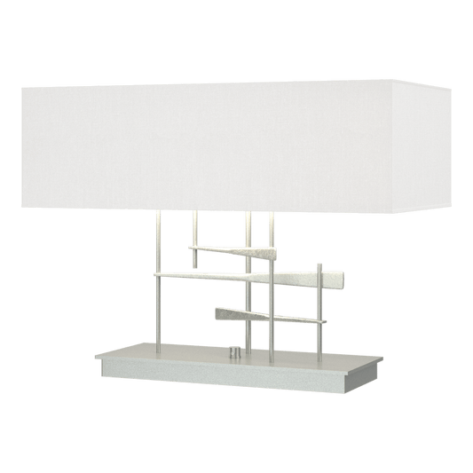 Cavaletti Table Lamp - Vintage Platinum - Natural Anna Shade by Hubbardton Forge