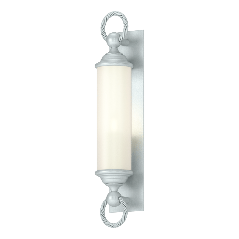 Cavo Large Outdoor Wall Sconce - Coastal Burnished Steel - Opal Glass by Hubbardton Forge