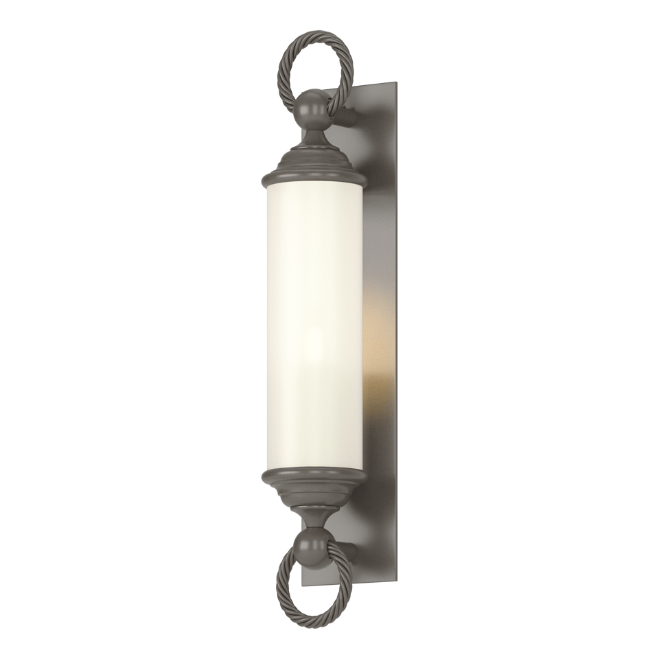 Cavo Large Outdoor Wall Sconce - Coastal Dark Smoke - Opal Glass by Hubbardton Forge