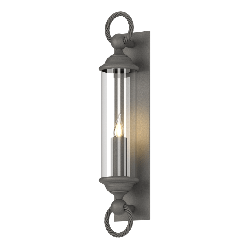Cavo Large Outdoor Wall Sconce - Natural Iron - Clear Glass by Hubbardton Forge