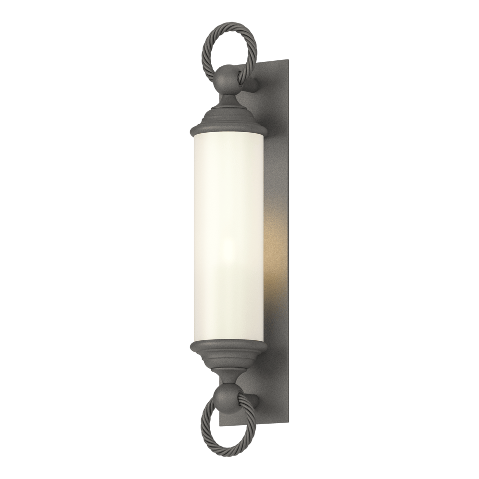 Cavo Large Outdoor Wall Sconce - Natural Iron - Opal Glass by Hubbardton Forge
