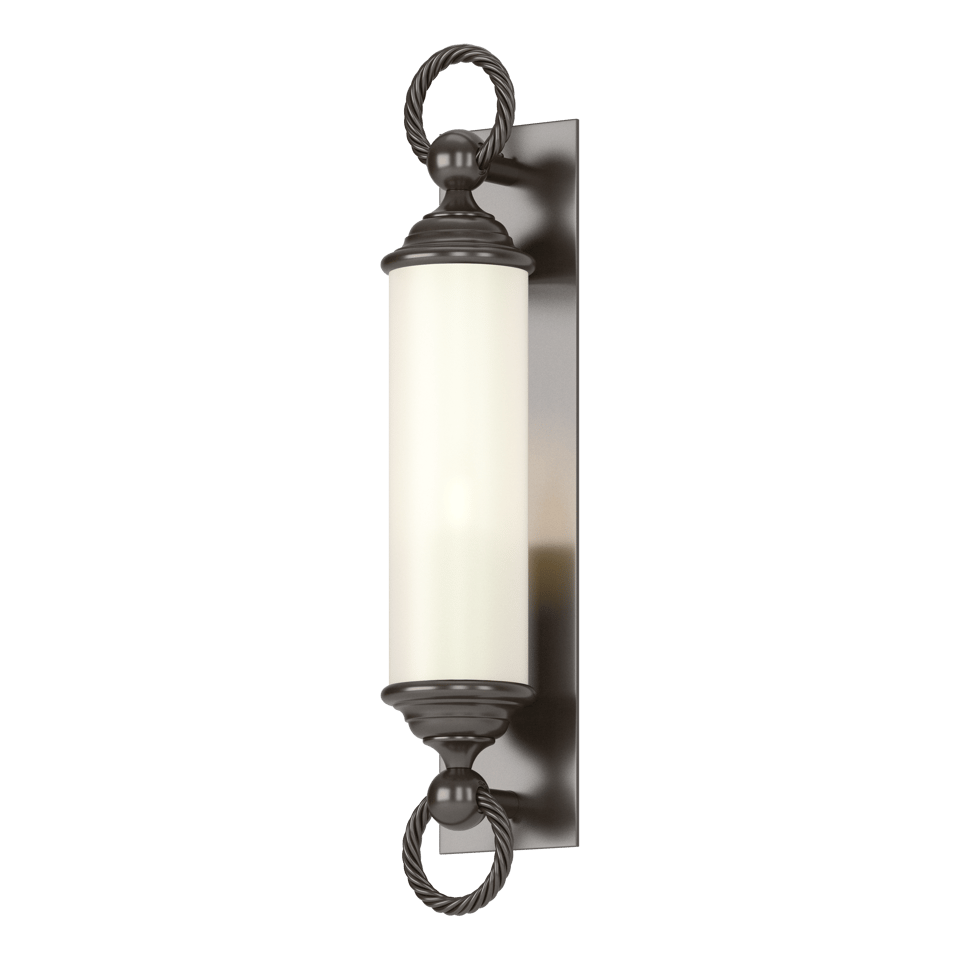 Cavo Large Outdoor Wall Sconce - Oil Rubbed Bronze - Opal Glass by Hubbardton Forge