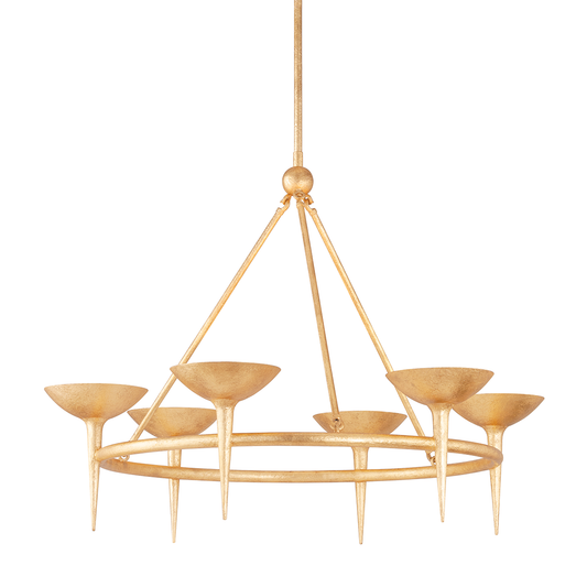 Cecilia Chandelier - 6-Light - Vintage Gold Leaf - Troy Lighting F2606-VGL