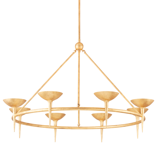 Cecilia Chandelier - 8-Light - Vintage Gold Leaf - Troy Lighting F2608-VGL