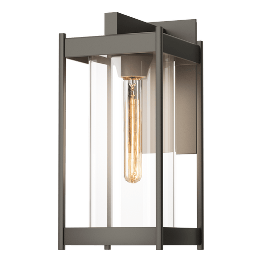 Cela Medium Outdoor Sconce - Coastal Dark Smoke - Clear Glass by Hubbardton Forge
