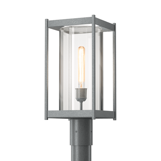 Cela Outdoor Post Light - Coastal Burnished Steel - Clear Glass by Hubbardton Forge