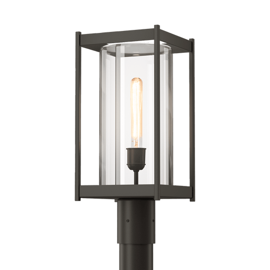 Cela Outdoor Post Light - Coastal Dark Smoke - Clear Glass by Hubbardton Forge
