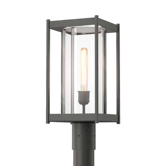 Cela Outdoor Post Light - Natural Iron - Clear Glass by Hubbardton Forge