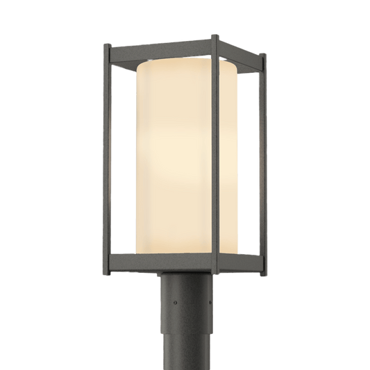 Cela Outdoor Post Light - Natural Iron - Opal Glass by Hubbardton Forge
