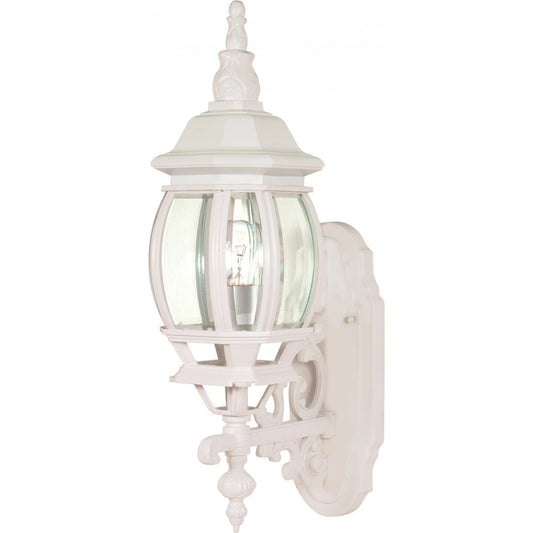 Central Park - 1 Light 20" Wall Lantern with Clear Beveled Glass - White Finish - Satco 60-885