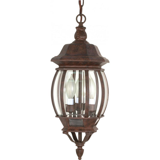 Central Park - 3 Light 20" Hanging Lantern with Clear Beveled Glass - Old Bronze Finish - Satco 60-895