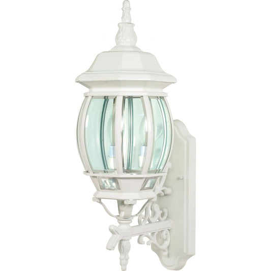 Central Park - 3 Light 22" Wall Lantern with Clear Beveled Glass - White Finish - Satco 60-888