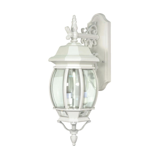 Central Park - 3 Light 22" Wall Lantern with Clear Beveled Glass - White Finish - Satco 60-891