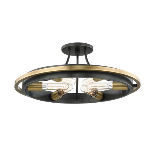 Chambers Semi-Flush Ceiling Light - Aged Old Bronze by Hudson Valley Lighting