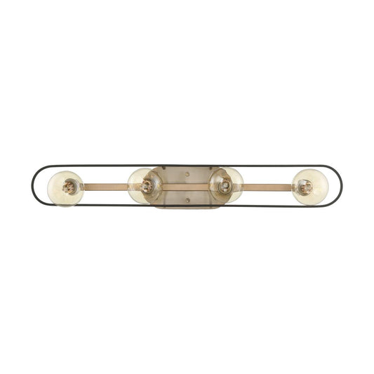 Chassis- 4 Light Vanity - Copper Brushed Brass and Matte Black Finish - Satco 60-6654