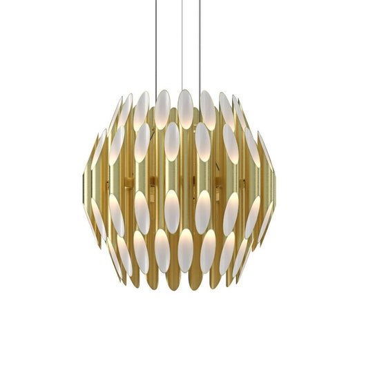Chimes 2-Tier Chandelier - Satin Brass by SONNEMAN