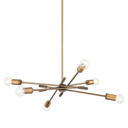 Chino Chandelier - 6-Light - Patina Brass - Troy Lighting F1944-PBR/SBK