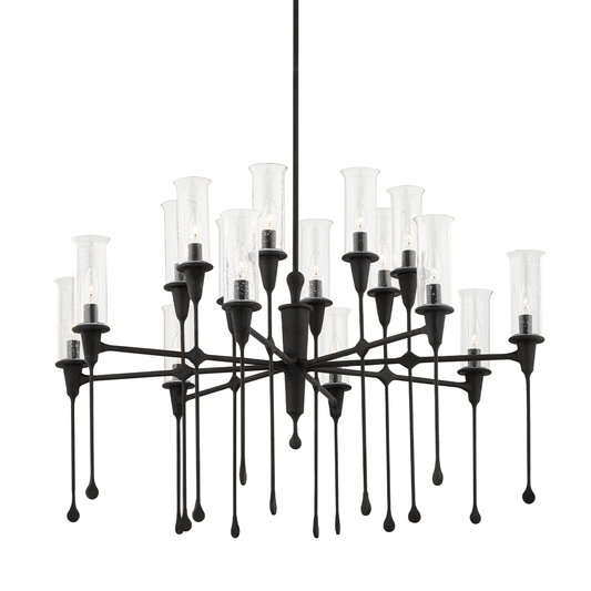 Chisel Chandelier - 16-Light - Black Iron by Hudson Valley Lighting