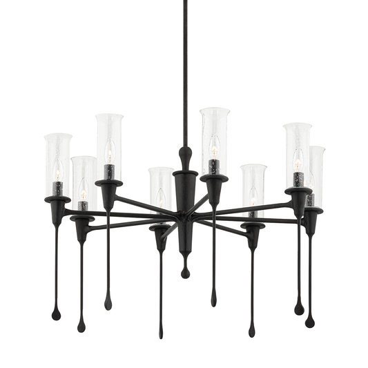 Chisel Chandelier - 8-Light - Black Iron by Hudson Valley Lighting