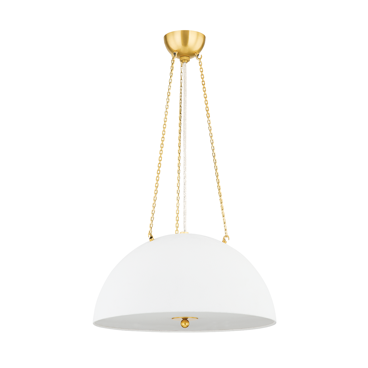 Chiswick Pendant - 3-Light - Aged Brass/White Plaster by Hudson Valley Lighting