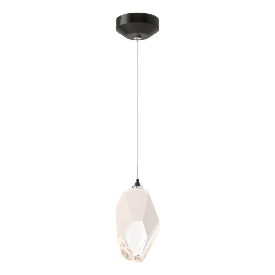 Chrysalis 1-Light Large Pendant - Ink - White Polished Crystal by Hubbardton Forge