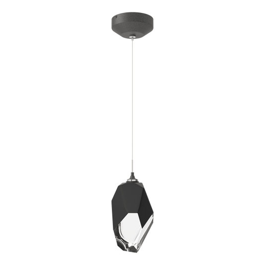 Chrysalis 1-Light Large Pendant - Natural Iron - Black Polished Crystal by Hubbardton Forge