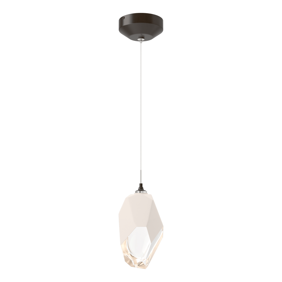 Chrysalis 1-Light Large Pendant - Oil Rubbed Bronze - White Polished Crystal by Hubbardton Forge