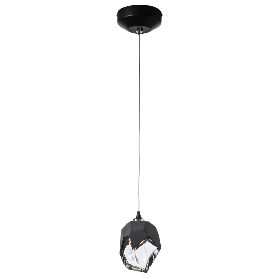 Chrysalis 1-Light Small Pendant - Black - Black Polished Crystal by Hubbardton Forge