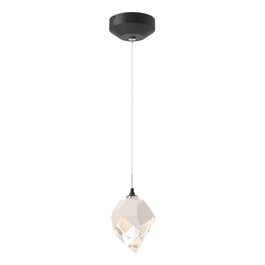 Chrysalis 1-Light Small Pendant - Black - White Polished Crystal by Hubbardton Forge