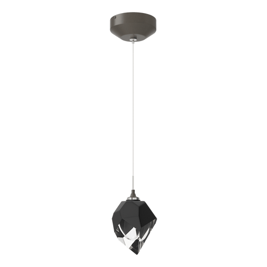 Chrysalis 1-Light Small Pendant - Dark Smoke - Black Polished Crystal by Hubbardton Forge