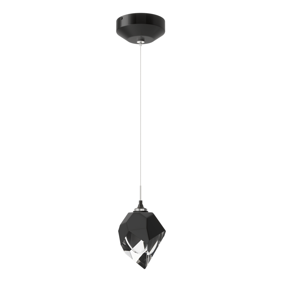 Chrysalis 1-Light Small Pendant - Ink - Black Polished Crystal by Hubbardton Forge