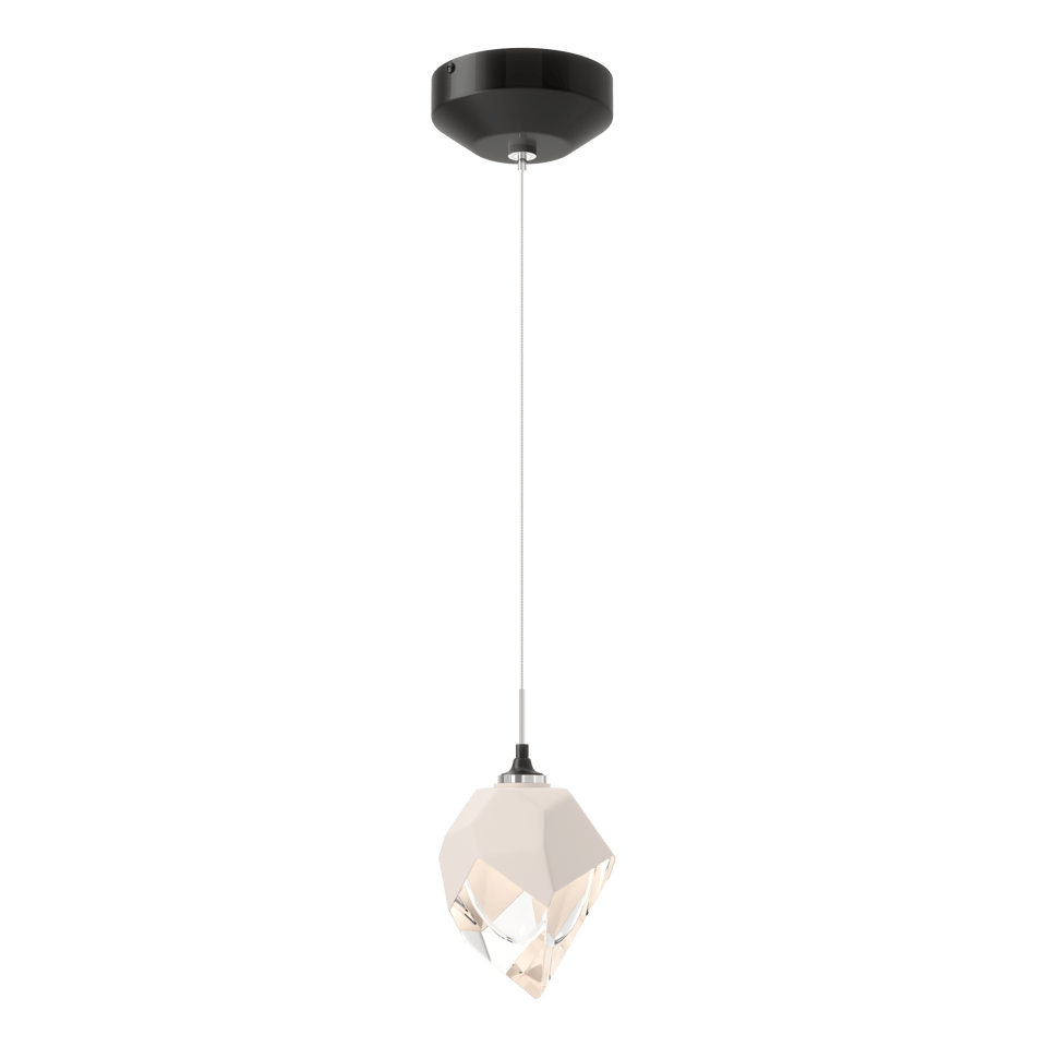 Chrysalis 1-Light Small Pendant - Ink - White Polished Crystal by Hubbardton Forge
