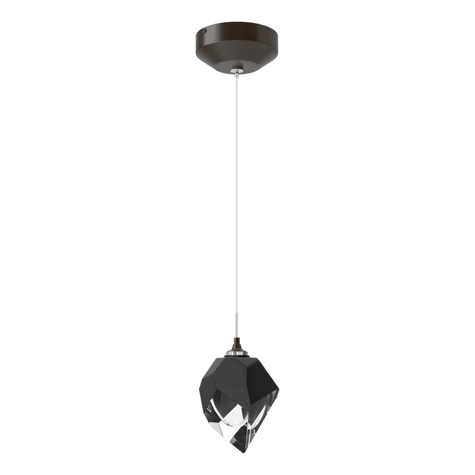 Chrysalis 1-Light Small Pendant - Oil Rubbed Bronze - Black Polished Crystal by Hubbardton Forge